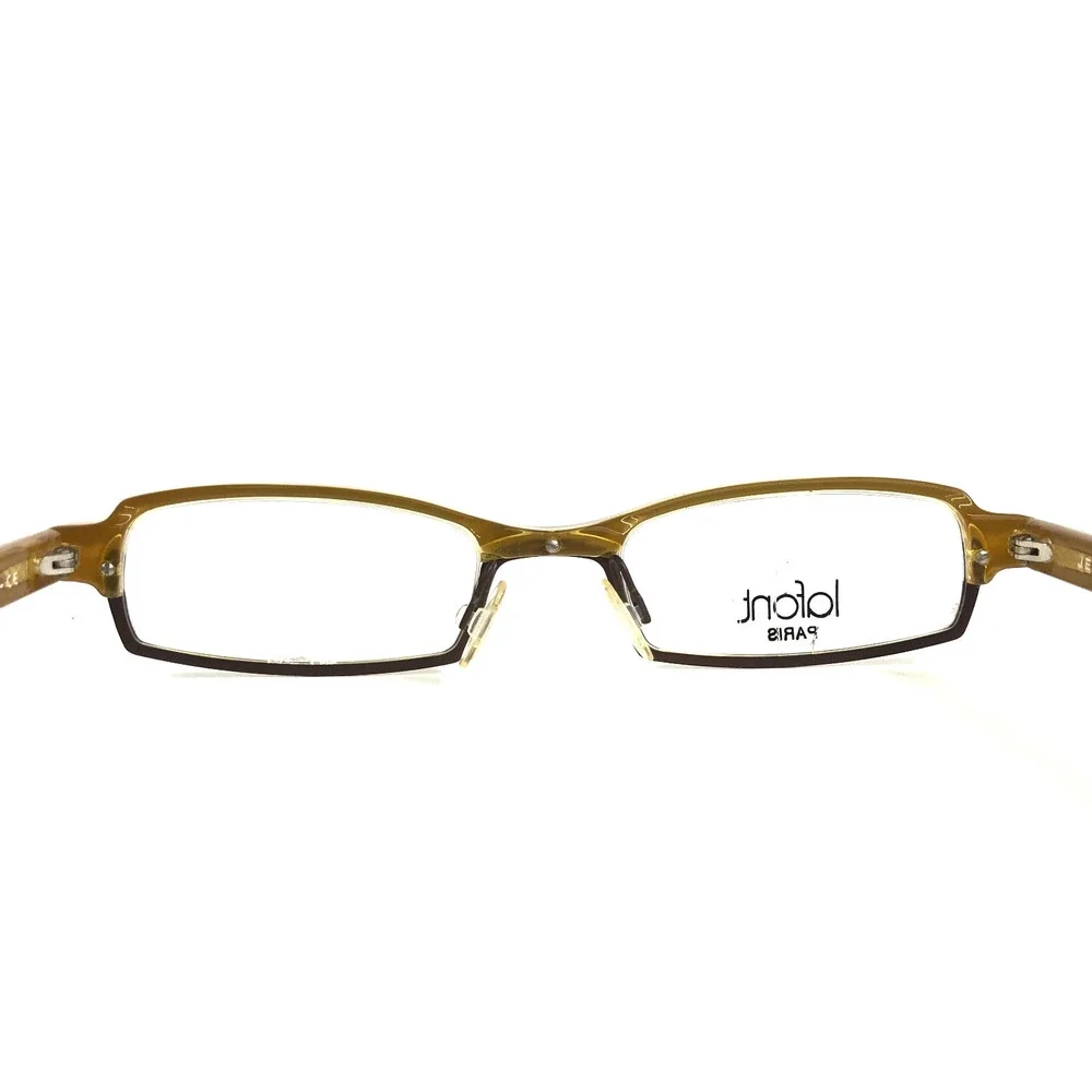 Jean Lafont Eyeglasses Frames RASPAIL 503 Dark Brown Yellow Rectangle 50-20-145